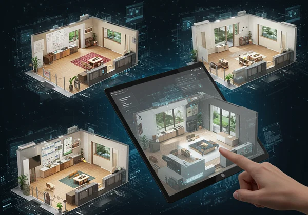 AI generating multiple diverse floor plan layout options