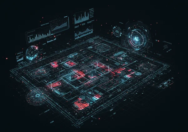 AI analyzing floor plan for space optimization