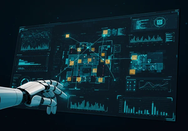AI analyzing a floor plan for layout optimization