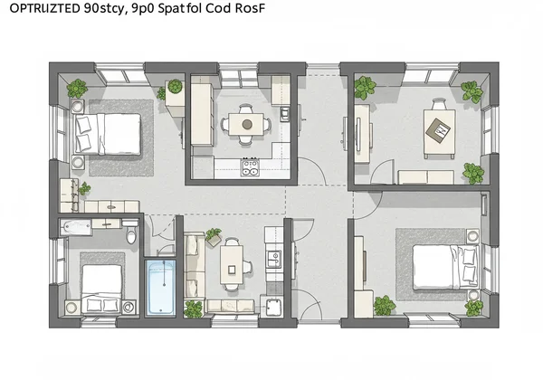 Optimized condo floor plan after AI design improvements