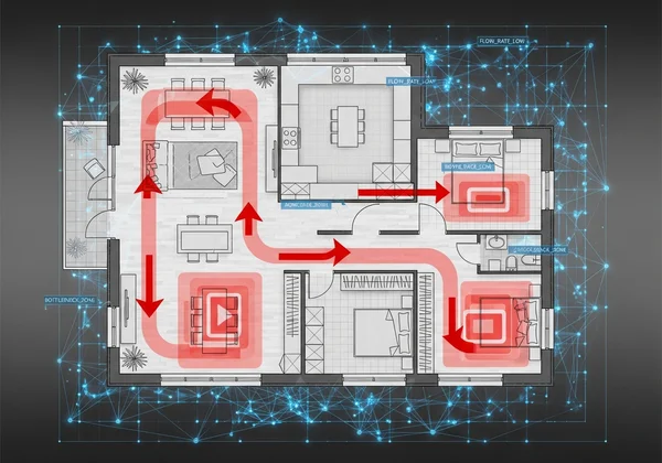 AI detecting floor plan bottlenecks