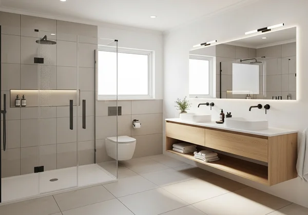 3D visualization of an optimized bathroom layout