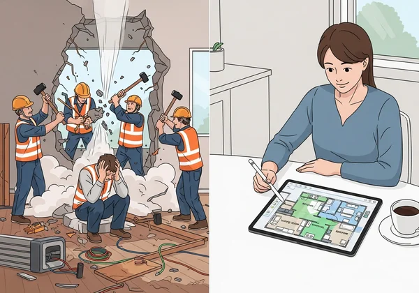 AI optimizing a floor plan for renovations